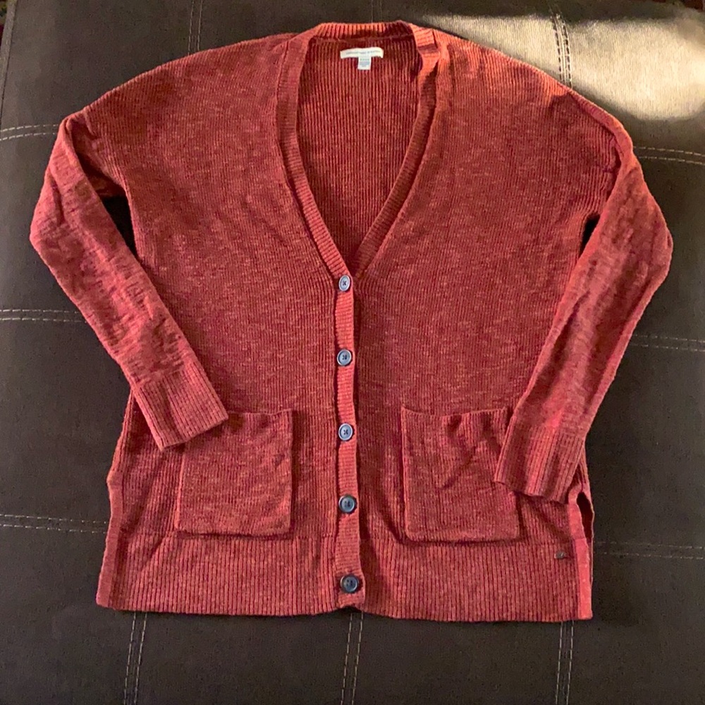 Women's Red Cardigan Sweater